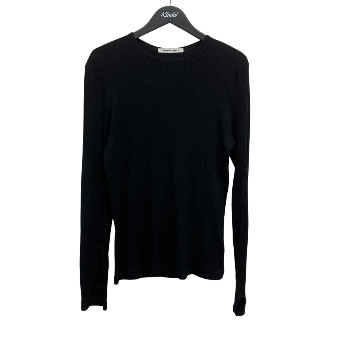 NO MAINTENANCE ORI RIBBED LONG SLEEVE TリブロングスリーブTシャツ 古着・中古-1枚目のアイテム画像