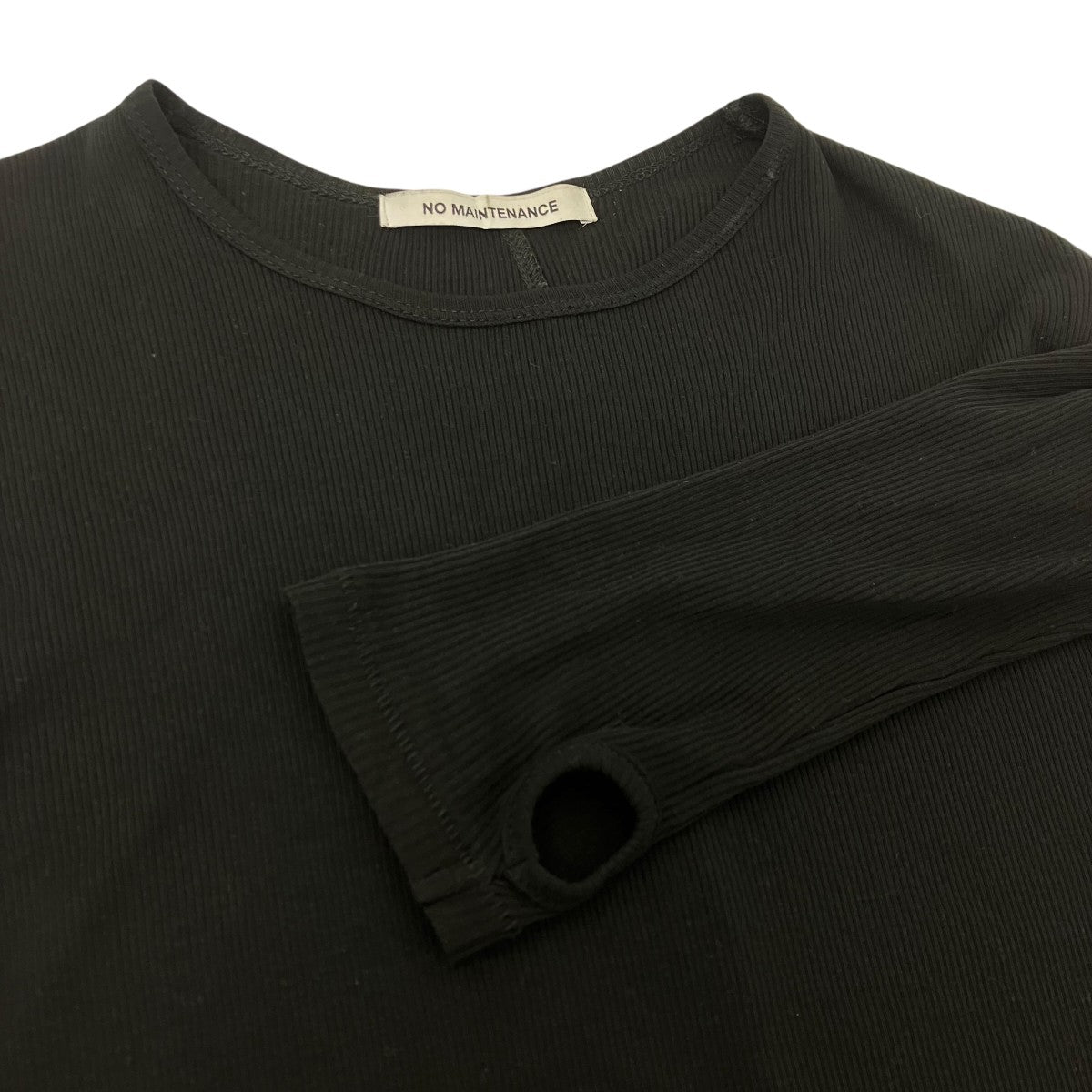 NO MAINTENANCE ORI RIBBED LONG SLEEVE TリブロングスリーブTシャツ 古着・中古-4枚目のアイテム画像