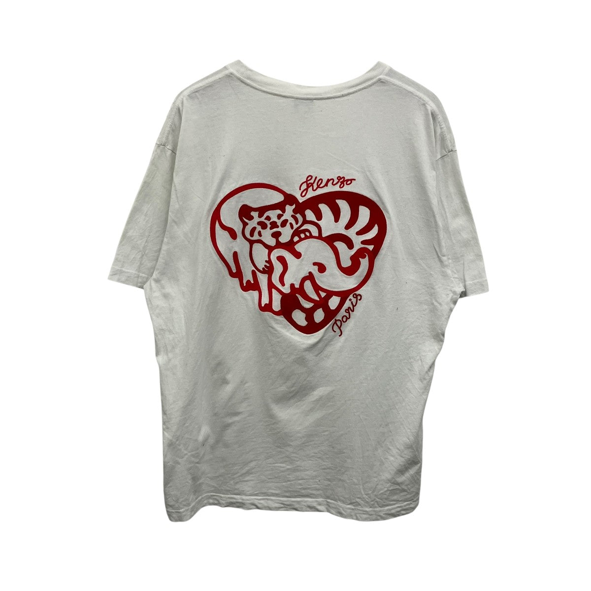 KENZO ケンゾー Tシャツ レッド サイズ:S 24春夏 エンブロイダリー クラシック クルーネックTシャツ YEAR OF THE DRAGON CREST 半袖 ドラゴン 刺繍 コットン トップス カットソー【レディース】【中古】 KENZO（ケンゾー） KENZO DRAWN VARSITY EMBROIDERED ボケフラワー T