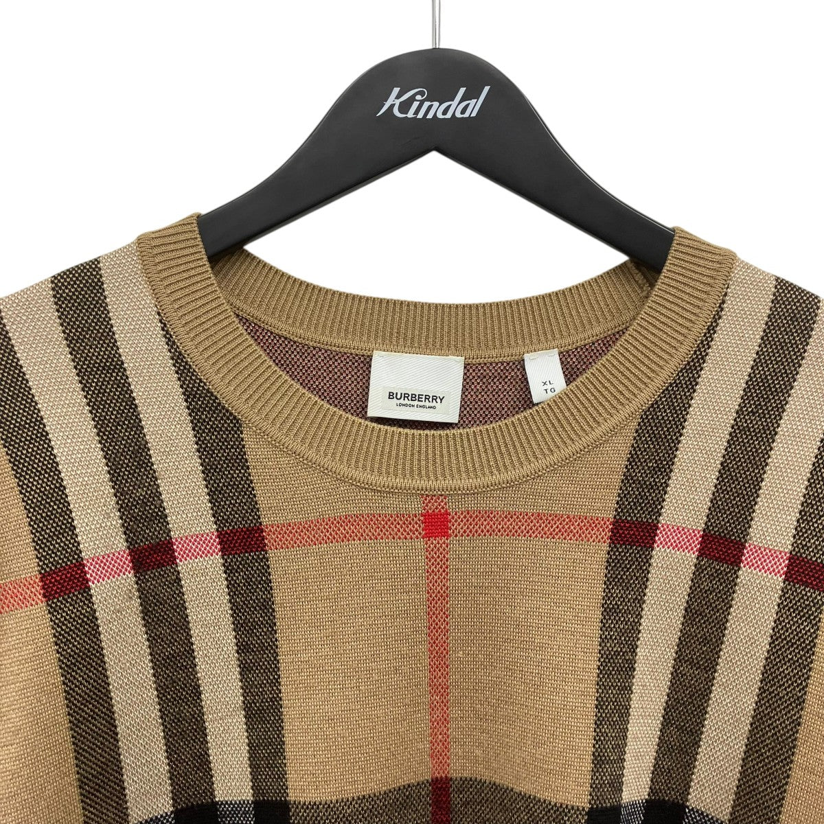 BURBERRY LONDON ノバチェックショートスリーブニット 古着・中古-3枚目のアイテム画像