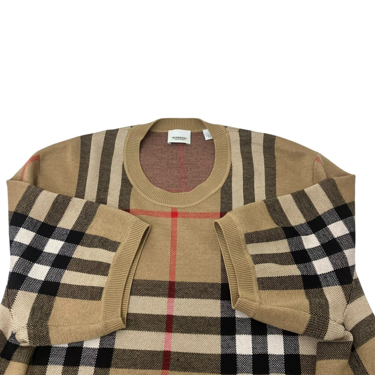 BURBERRY LONDON ノバチェックショートスリーブニット 古着・中古-4枚目のアイテム画像