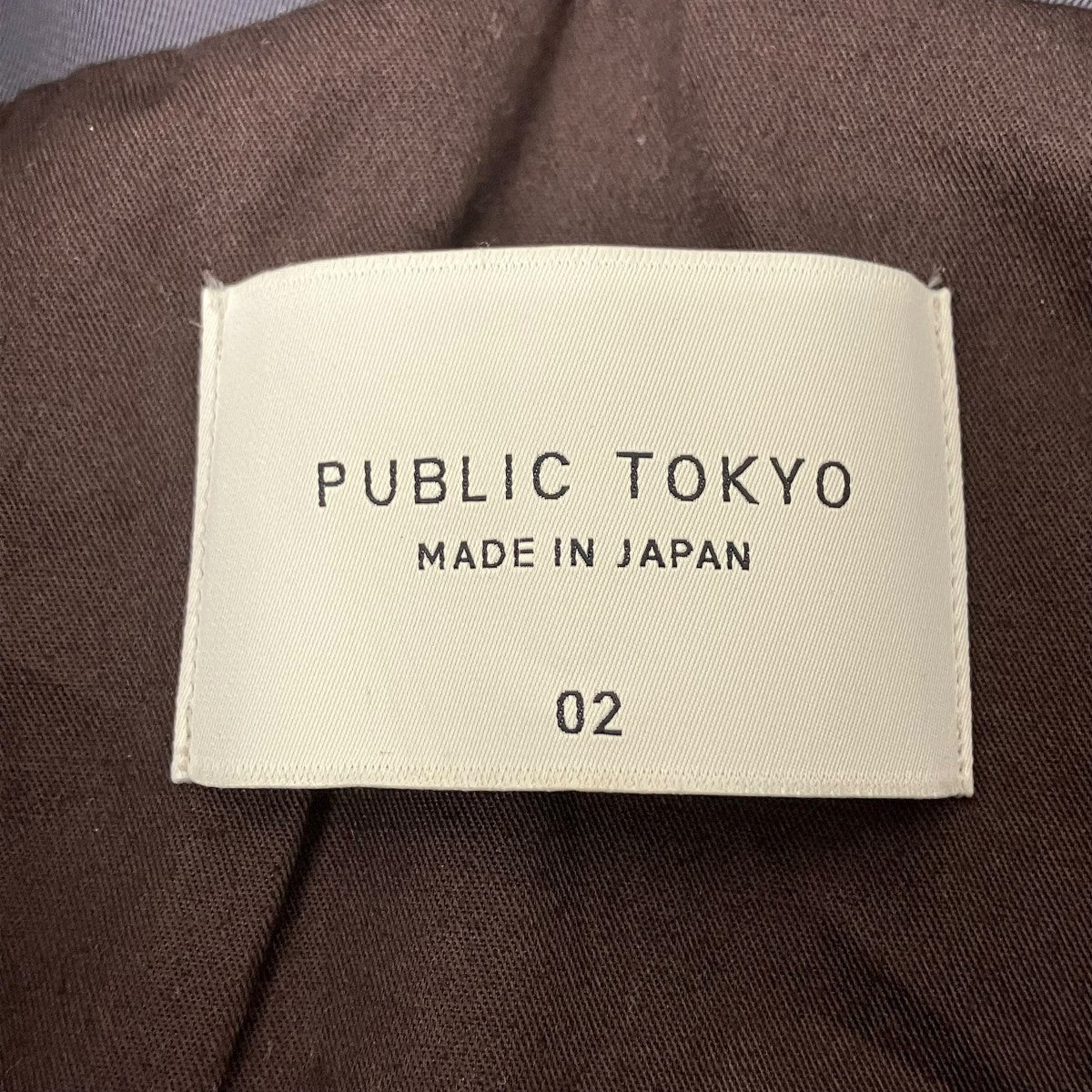 PUBLIC TOKYO 2WAYレザーカラーハーフコート 古着・中古-6枚目のアイテム画像