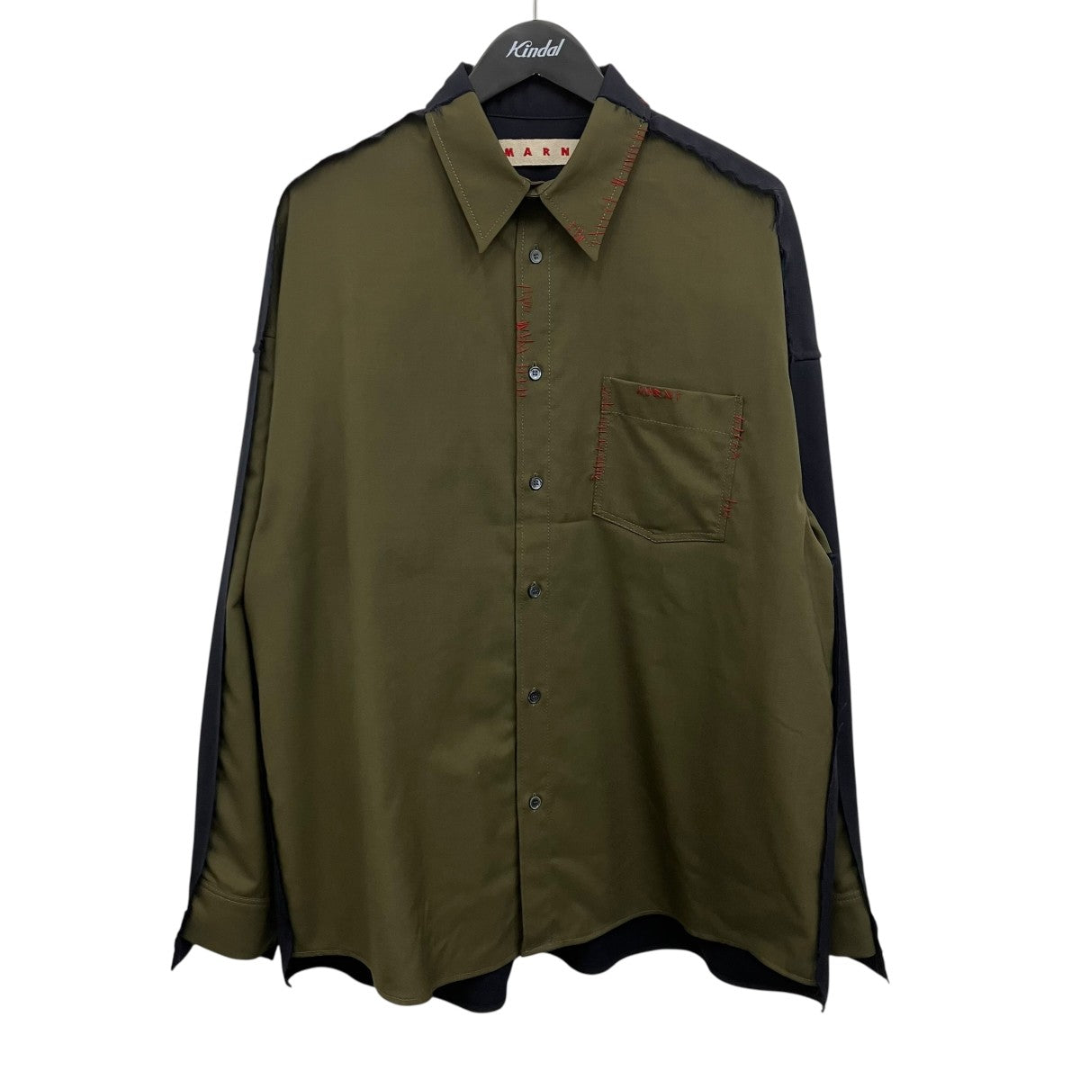 MARNI ポリエステルウールトロピカルバイカラーシャツ 古着・中古-1枚目のアイテム画像