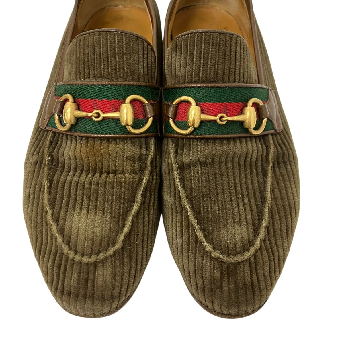 GUCCI(グッチ) コーデュロイホースビットローファー 759474 カーキ
