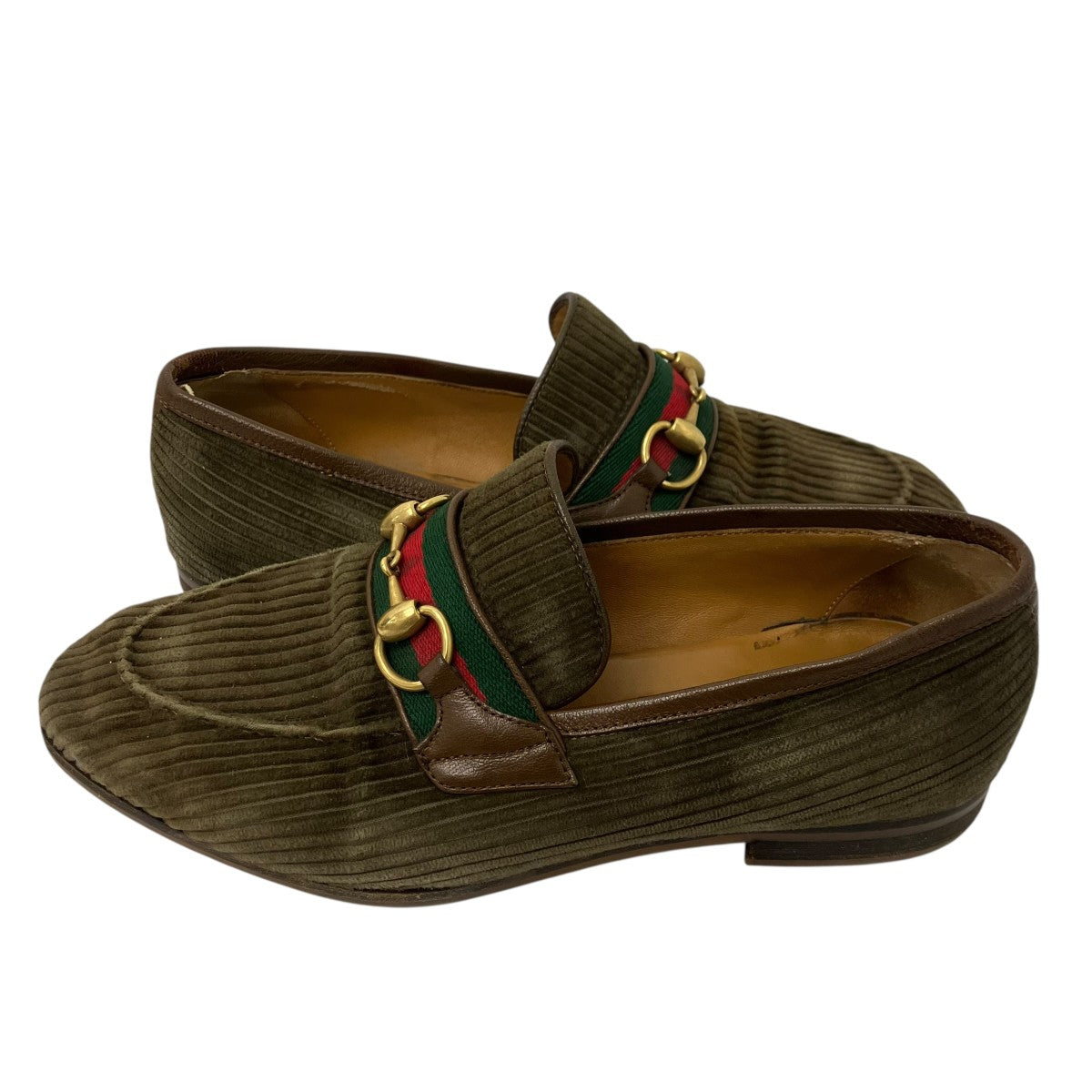 GUCCI(グッチ) コーデュロイホースビットローファー 759474 カーキ