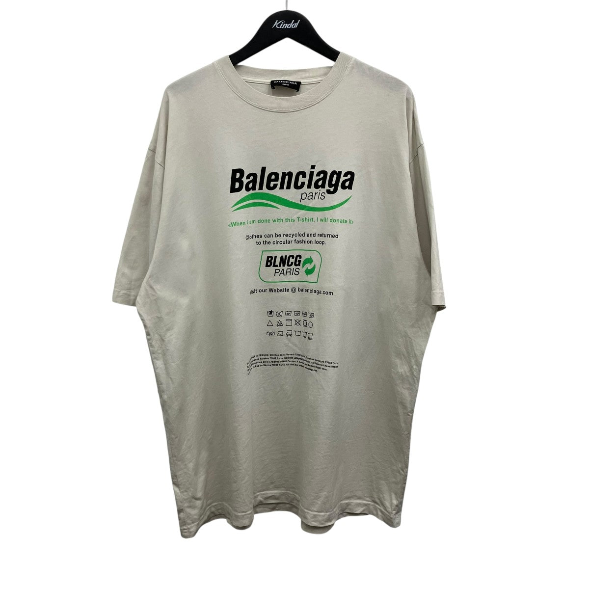 BALENCIAGA 洗濯ロゴプリントTシャツ 古着・中古-1枚目のアイテム画像