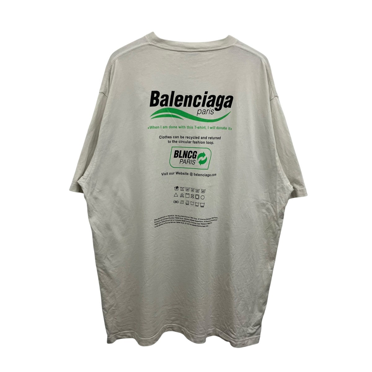 BALENCIAGA 洗濯ロゴプリントTシャツ 古着・中古-2枚目のアイテム画像