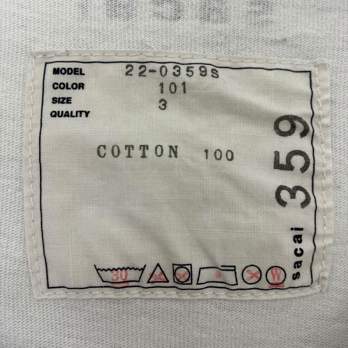 sacai プリントTシャツ 古着・中古-4枚目のアイテム画像