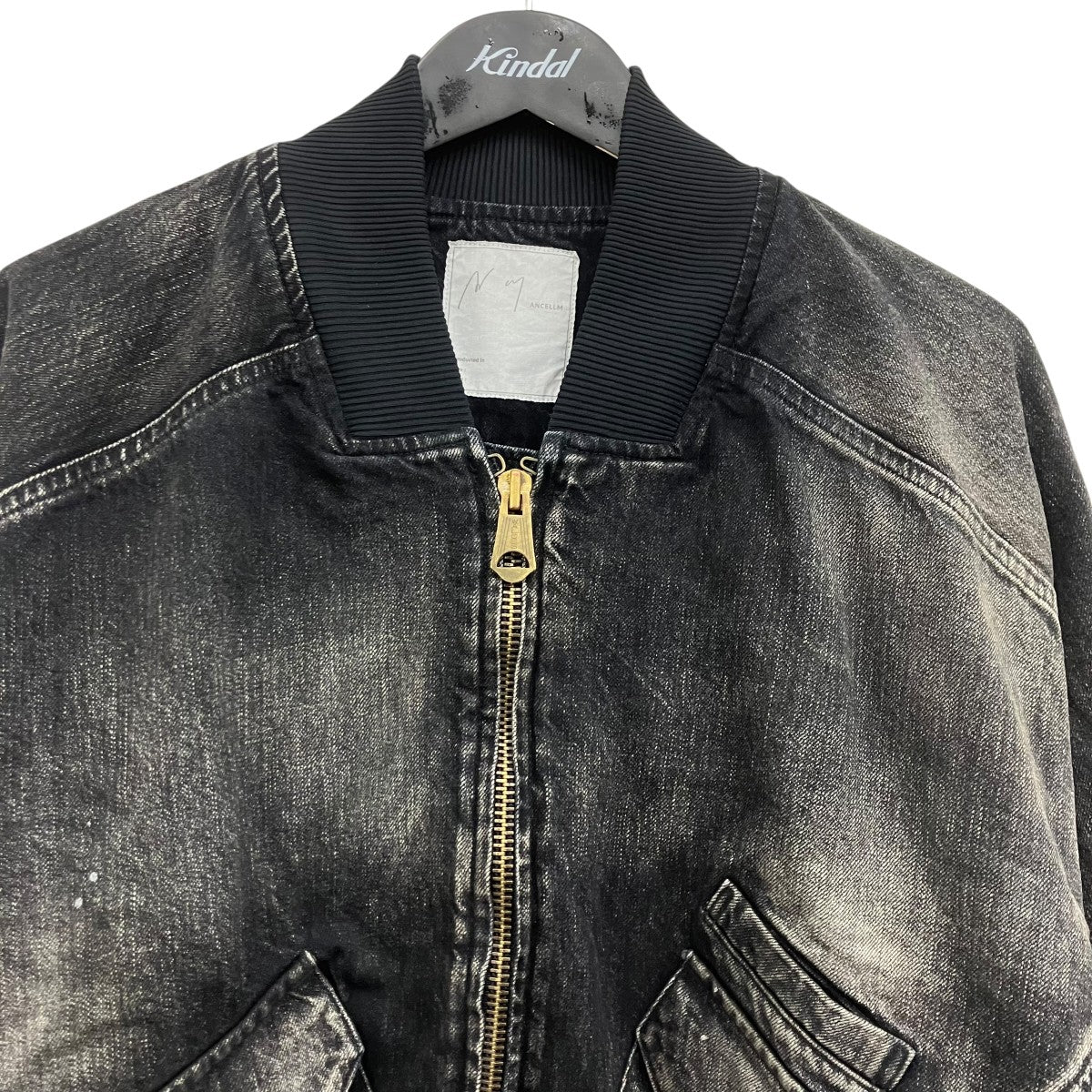 ANCELLM DENIM BOMBER JACKET ボンバージャケット 古着・中古-3枚目のアイテム画像