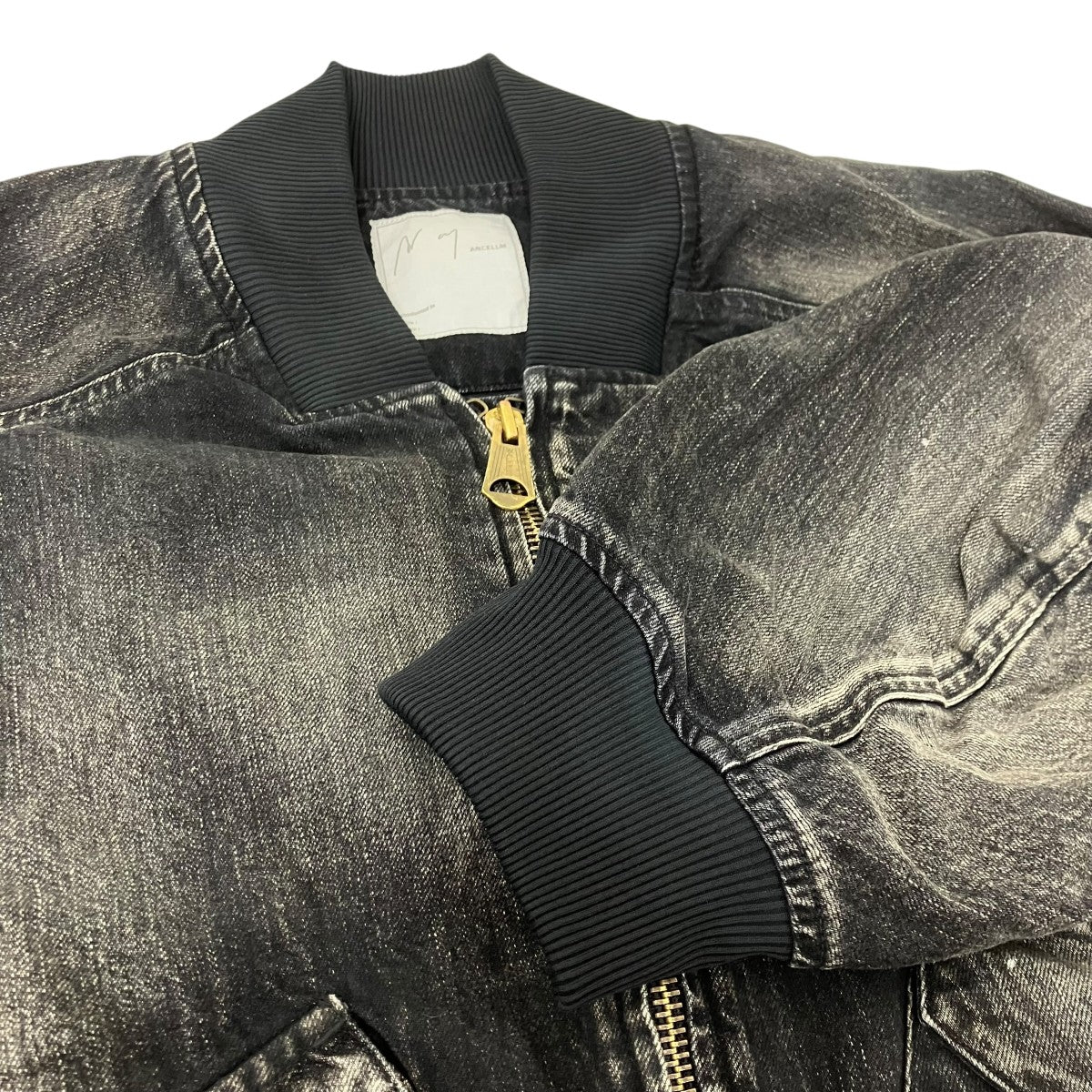 ANCELLM DENIM BOMBER JACKET ボンバージャケット 古着・中古-4枚目のアイテム画像