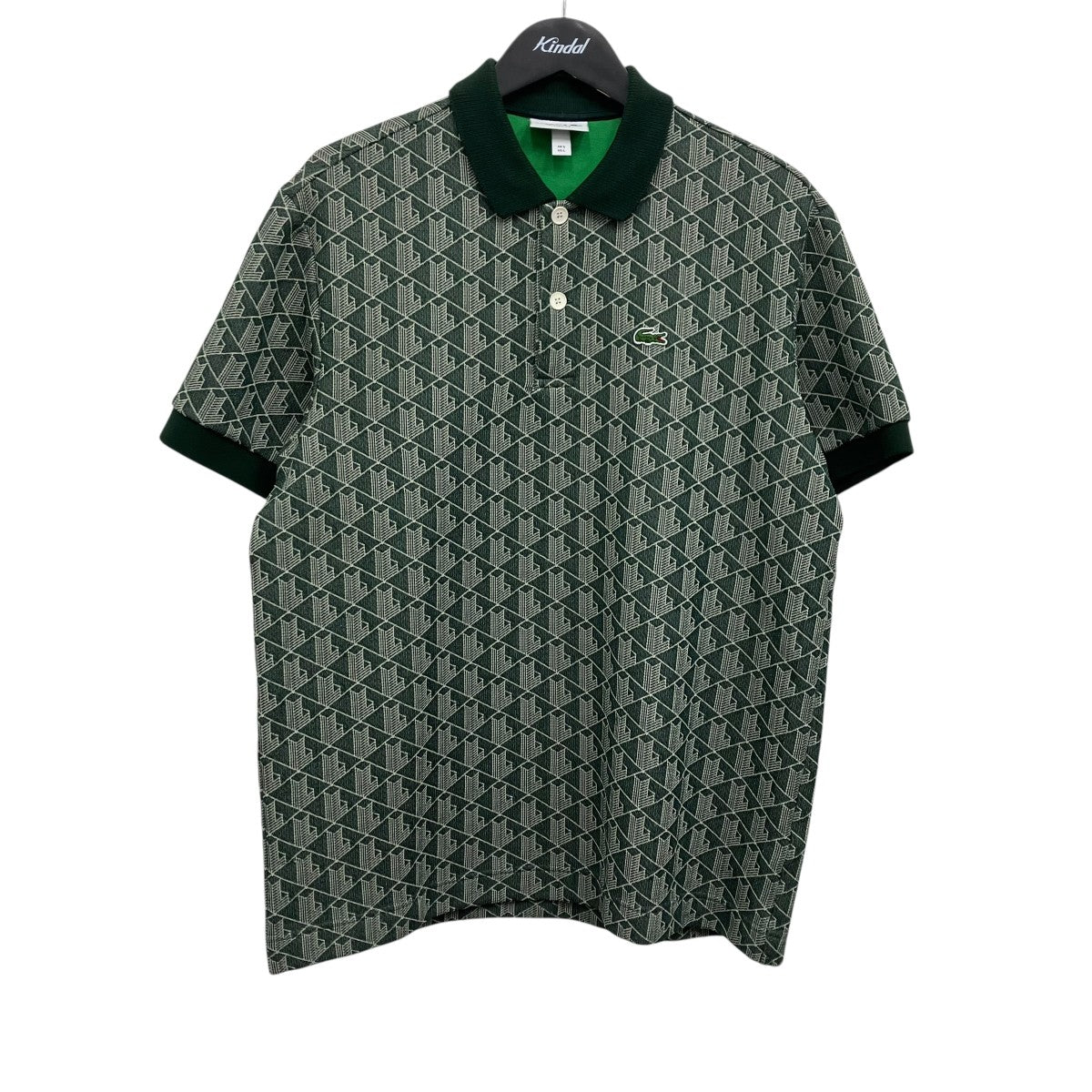 LACOSTE モノグラムジャガードポロシャツ 古着・中古-1枚目のアイテム画像