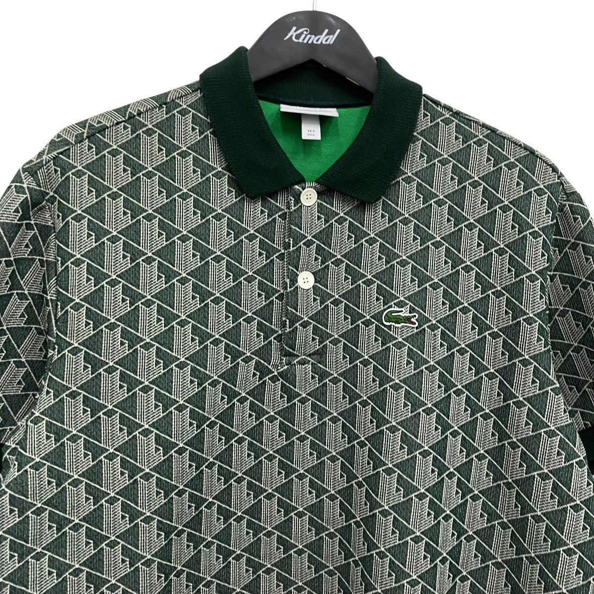 LACOSTE モノグラムジャガードポロシャツ 古着・中古-3枚目のアイテム画像