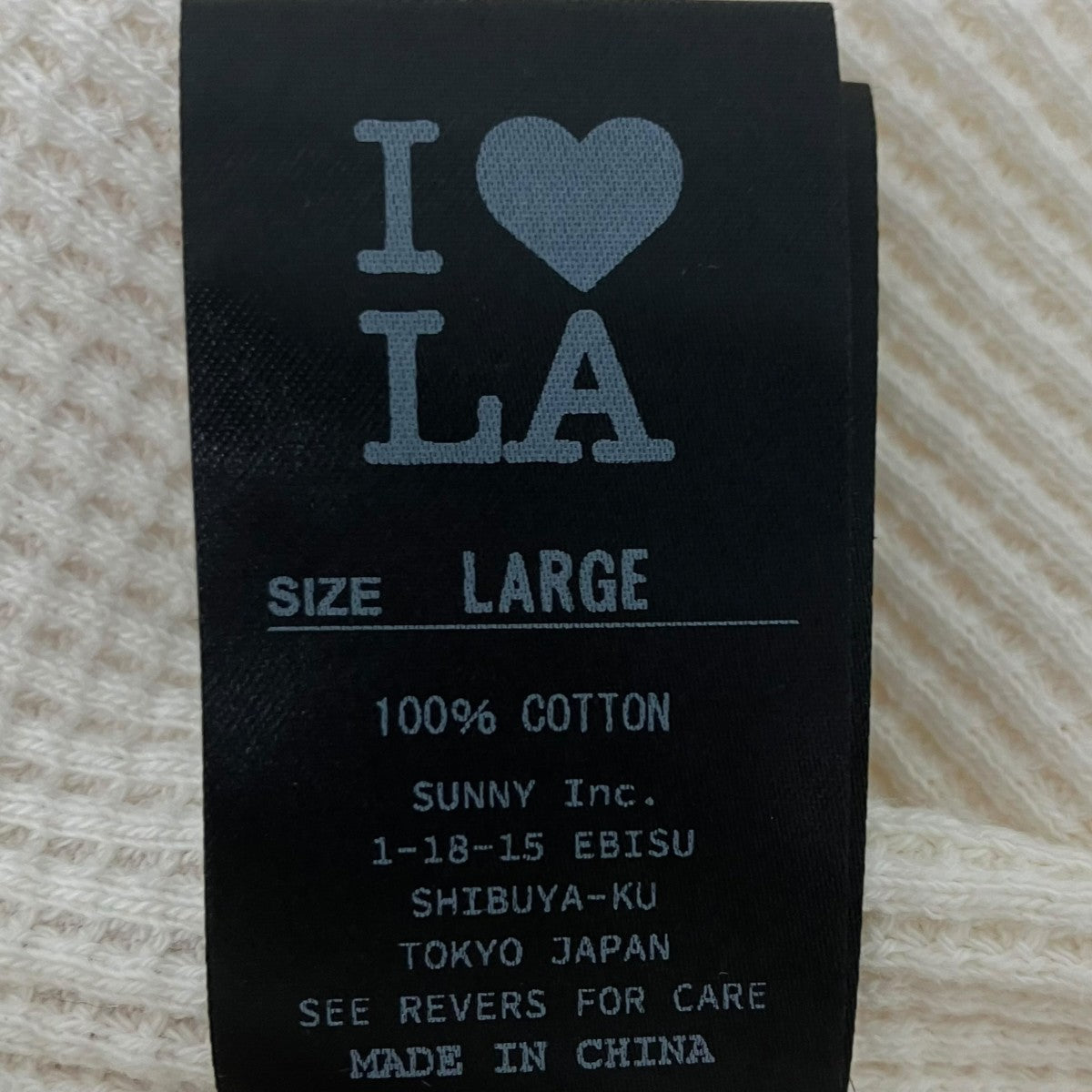 I LOVE LA ワッフルカットソー 古着・中古-5枚目のアイテム画像