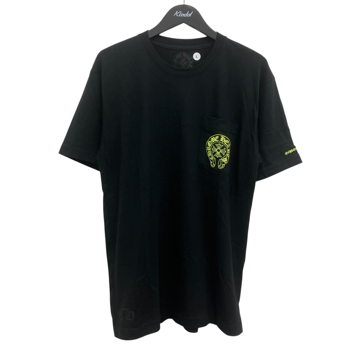 CHROME HEARTS Neon Yellow Horseshoe S S T-shirtネオンイエローホースシュープリントTシャツ 古着・中古-1枚目のアイテム画像