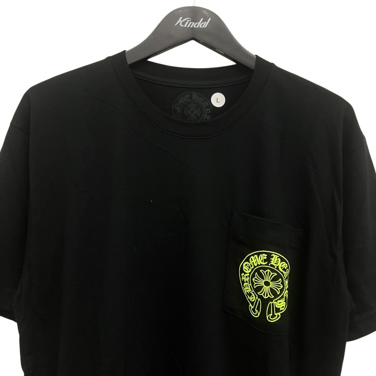 CHROME HEARTS Neon Yellow Horseshoe S S T-shirtネオンイエローホースシュープリントTシャツ 古着・中古-3枚目のアイテム画像