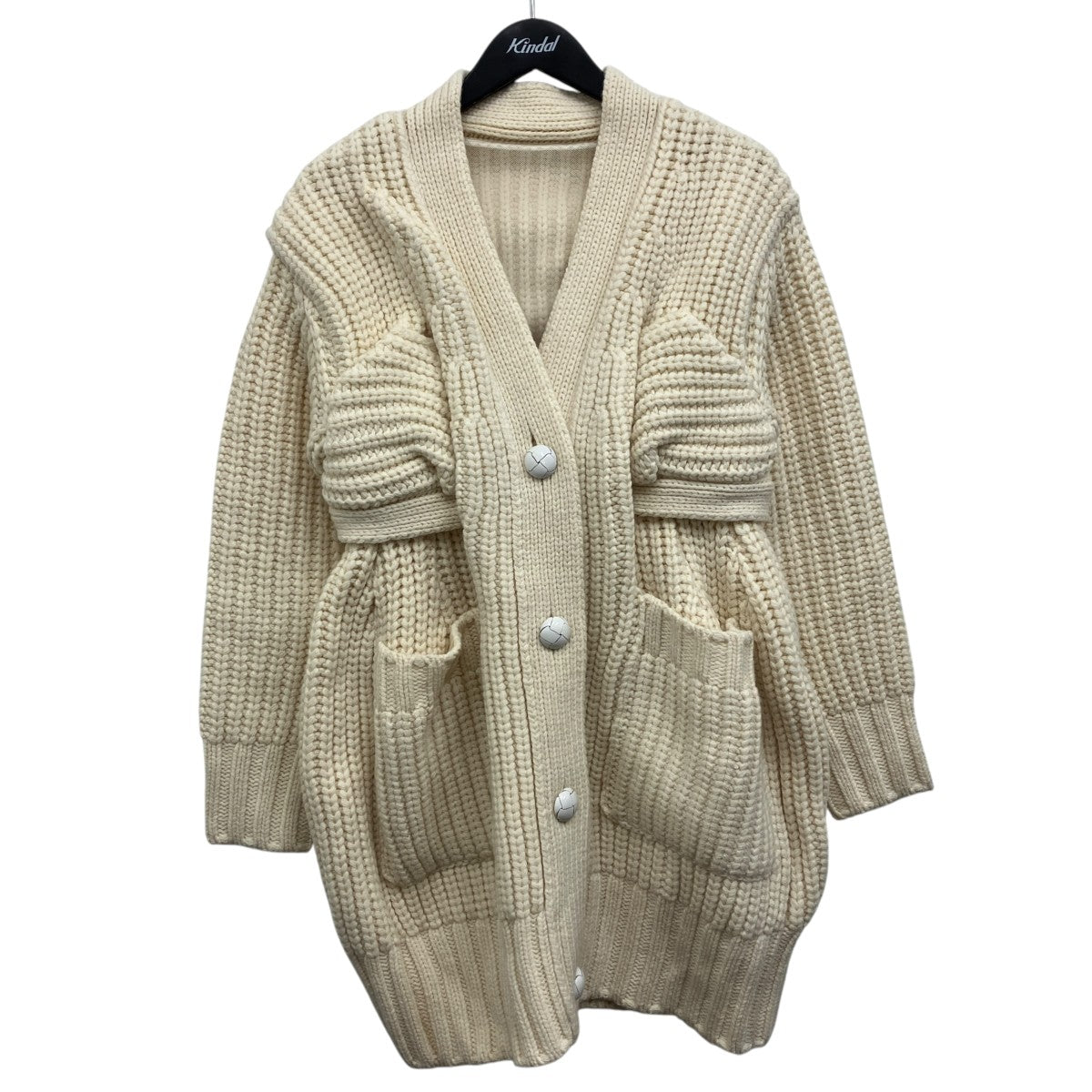 エルボーパッチロングカーディガン