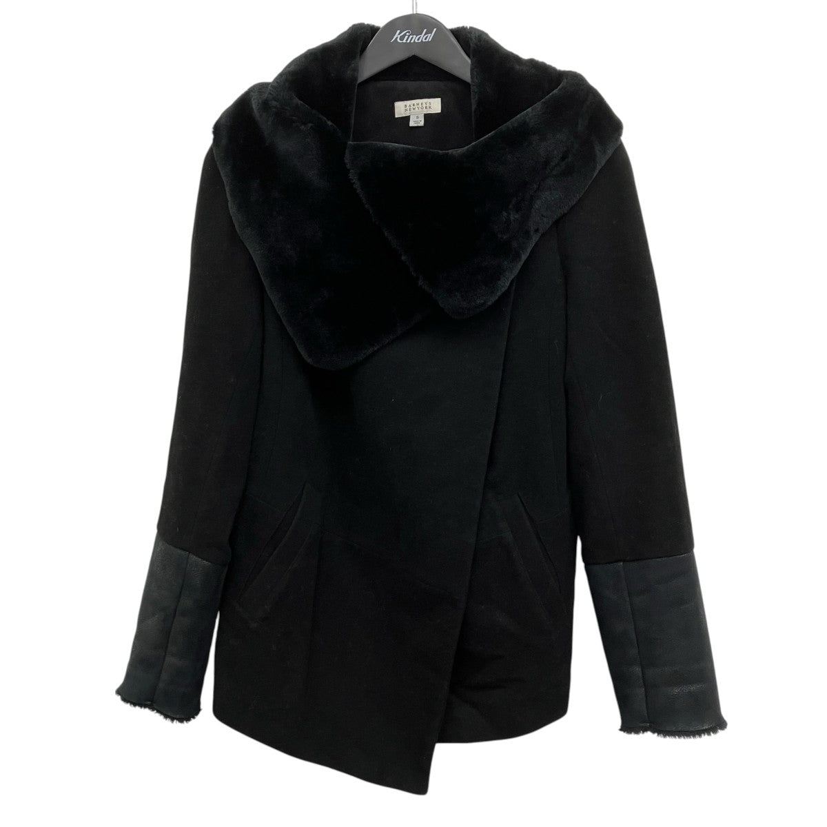 BARNEYS NEWYORK ファー切替ムートンコート 古着・中古-1枚目のアイテム画像