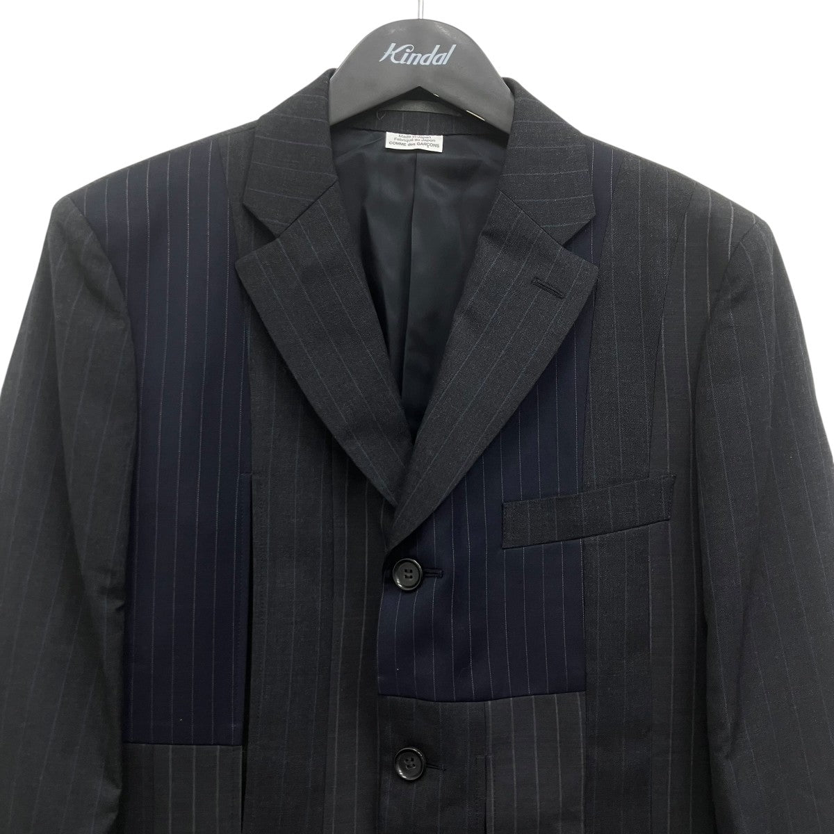 COMME des GARCONS HOMME DEUX 26SS ストライプパッチワークジャケット 古着・中古-3枚目のアイテム画像