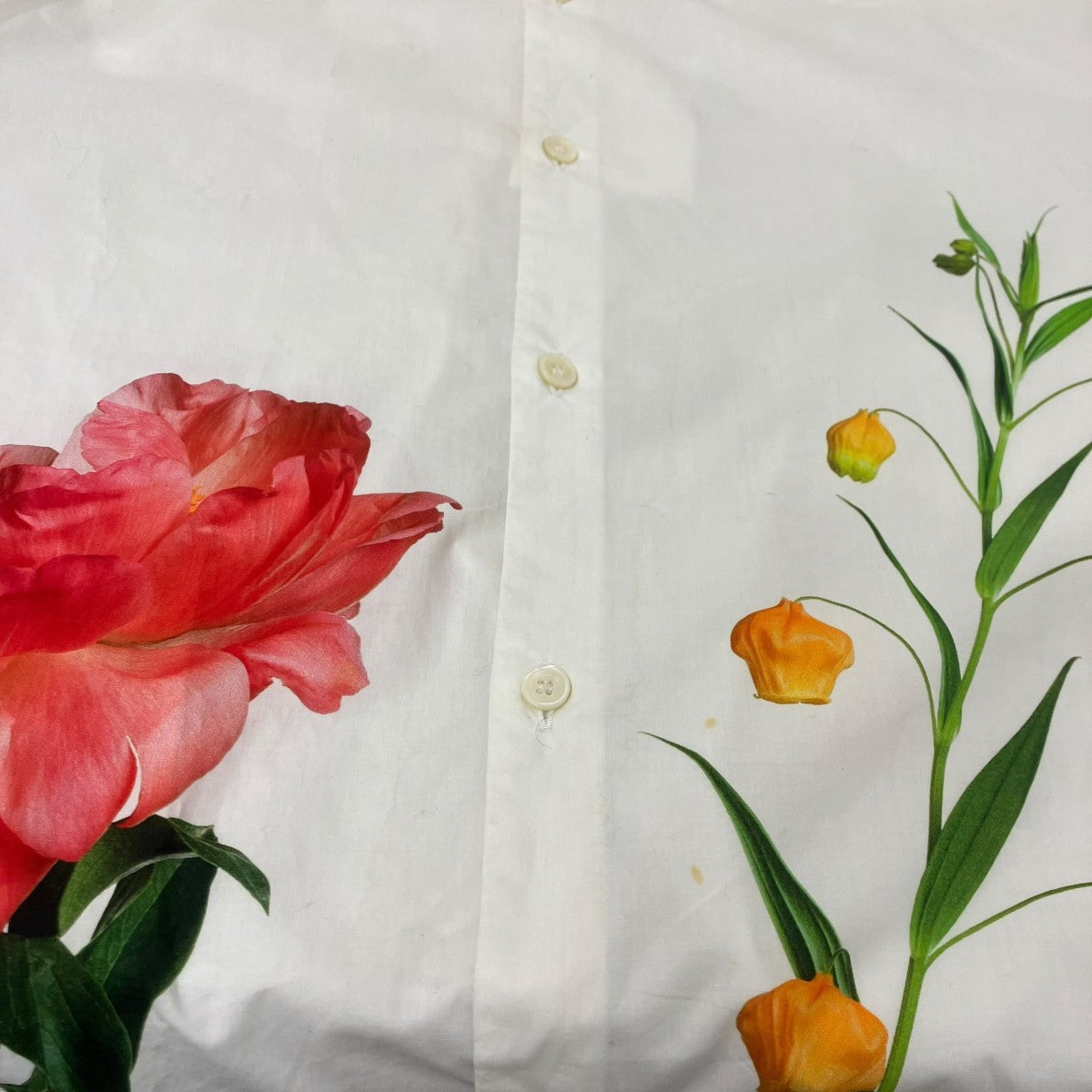 VALENTINO フラワープリントシャツ 古着・中古-8枚目のアイテム画像