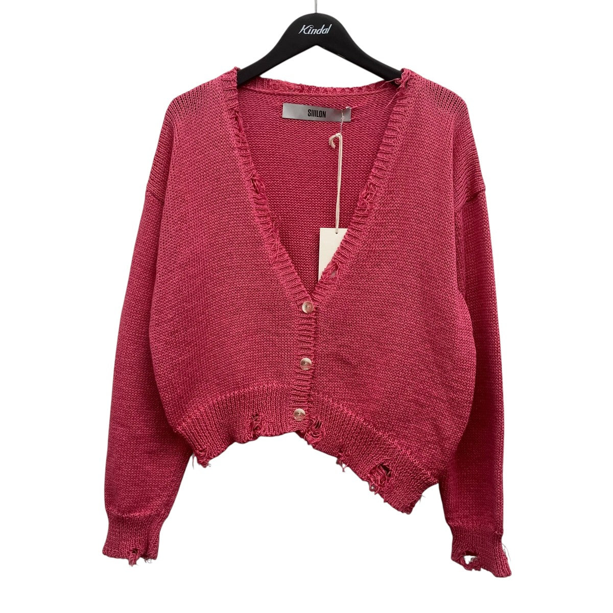 SIIILON Grunge airy knit cardigan ダメージ加工カーディガン 古着・中古-1枚目のアイテム画像