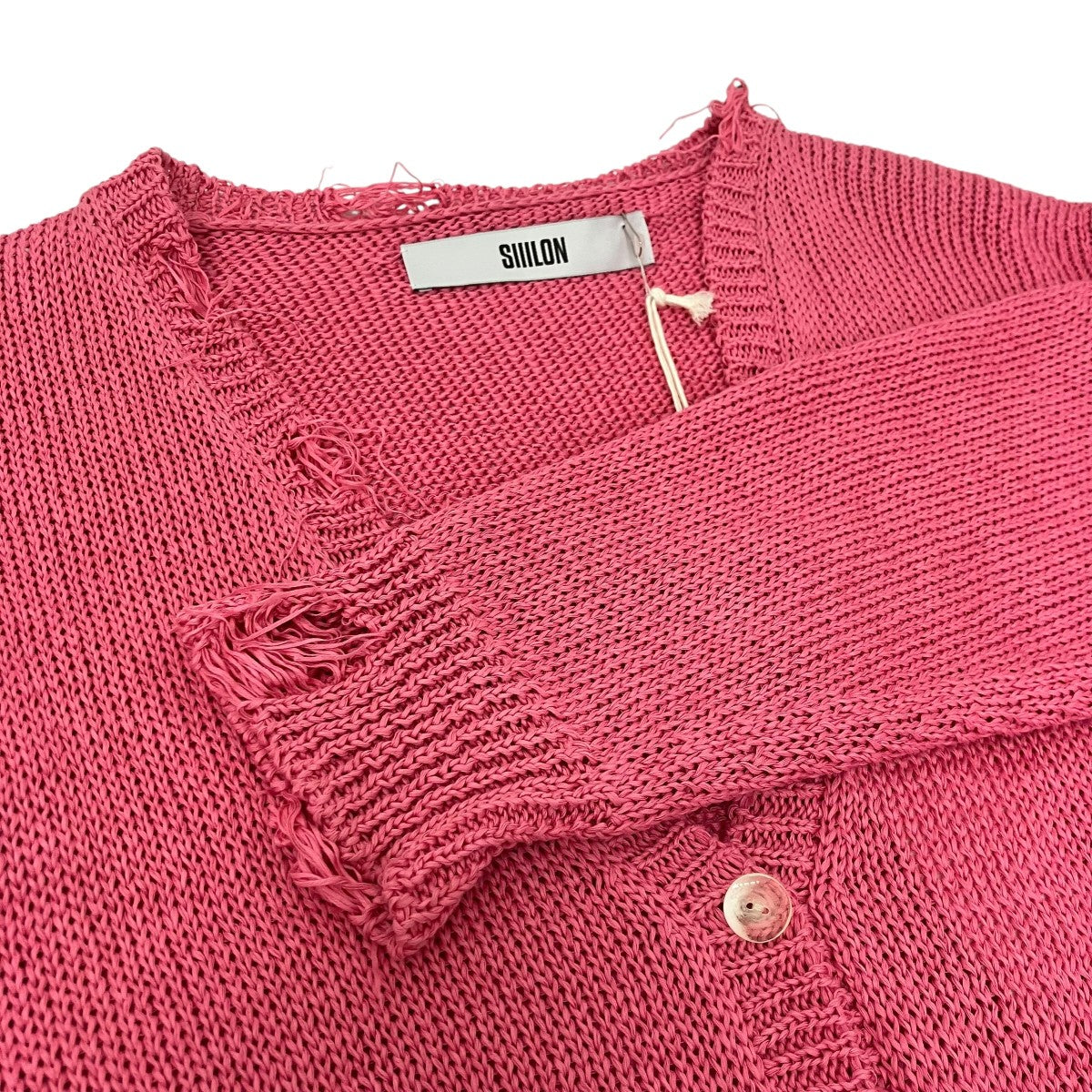 SIIILON Grunge airy knit cardigan ダメージ加工カーディガン 古着・中古-4枚目のアイテム画像