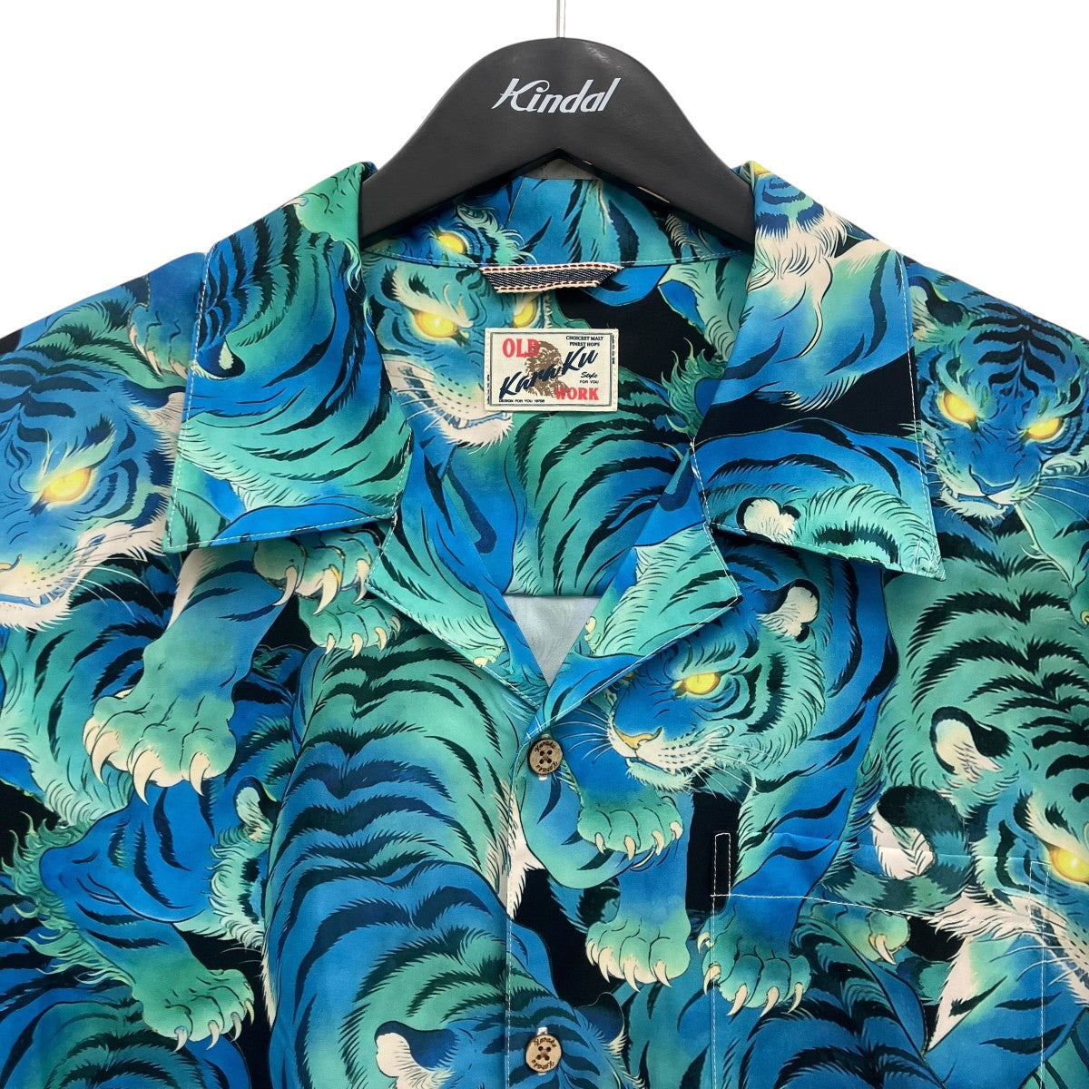 MARK KENLY DOMINO TAN カジュアルシャツ XS 青 【古着】【中古】【送料無料】 KARAKU(カラク) 総柄シャツ ブルー サイズ 2XL｜【公式】カインドオル