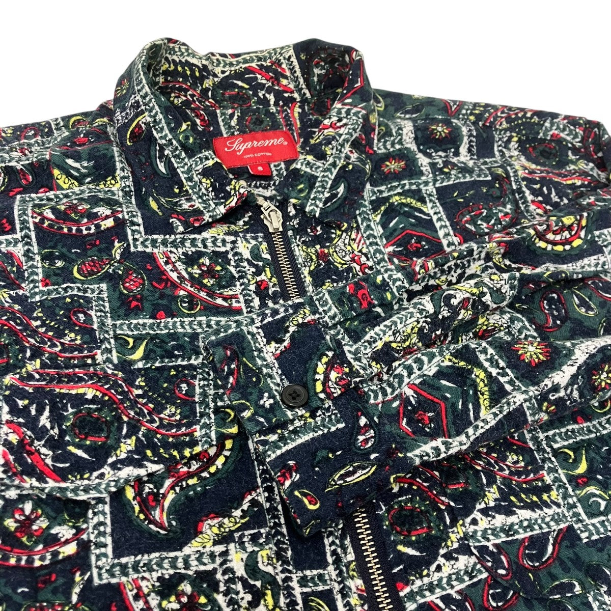Supreme Broken Paisley Flannel Zip Up Shirtジップアップシャツジャケット 古着・中古-4枚目のアイテム画像