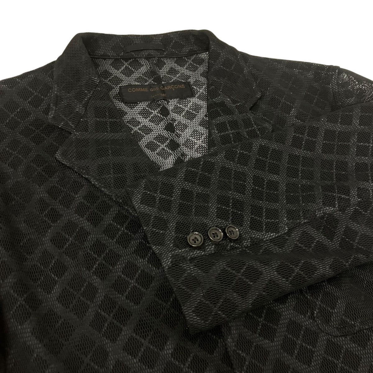 COMME des GARCONS HOMME 2001 田中オム メッシュテーラードジャケット 古着・中古-4枚目のアイテム画像