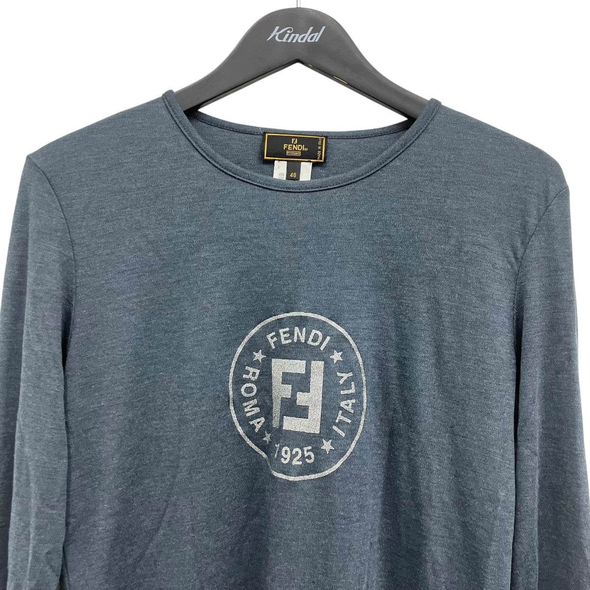 FENDI(フェンディ) ロゴプリントカットソー 9433 グレー サイズ 46