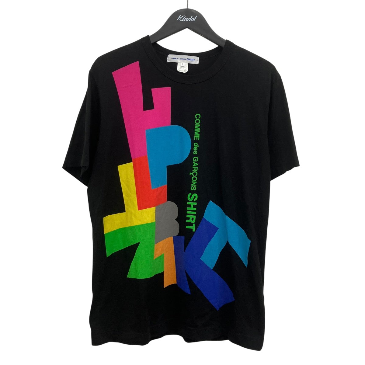 COMME des GARCONS SHIRT cotton plain poplin with print digital print C t-shirt-24 プリントTシャツ 古着・中古-1枚目のアイテム画像