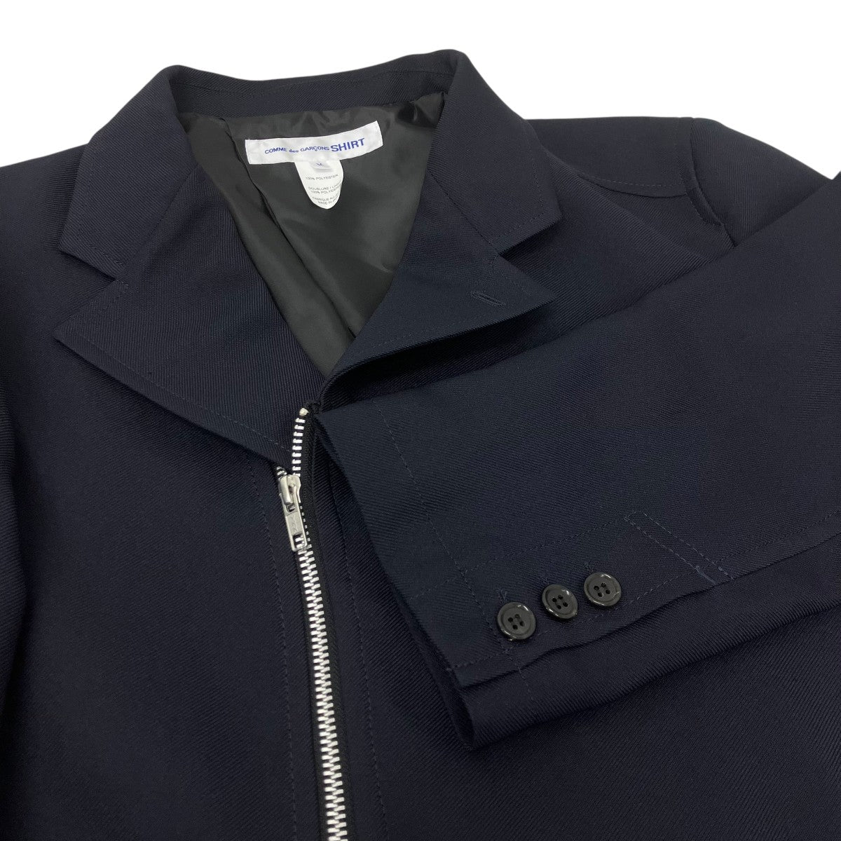 COMME des GARCONS SHIRT 26SS 捻じれアシンメトリージャケット 古着・中古-4枚目のアイテム画像