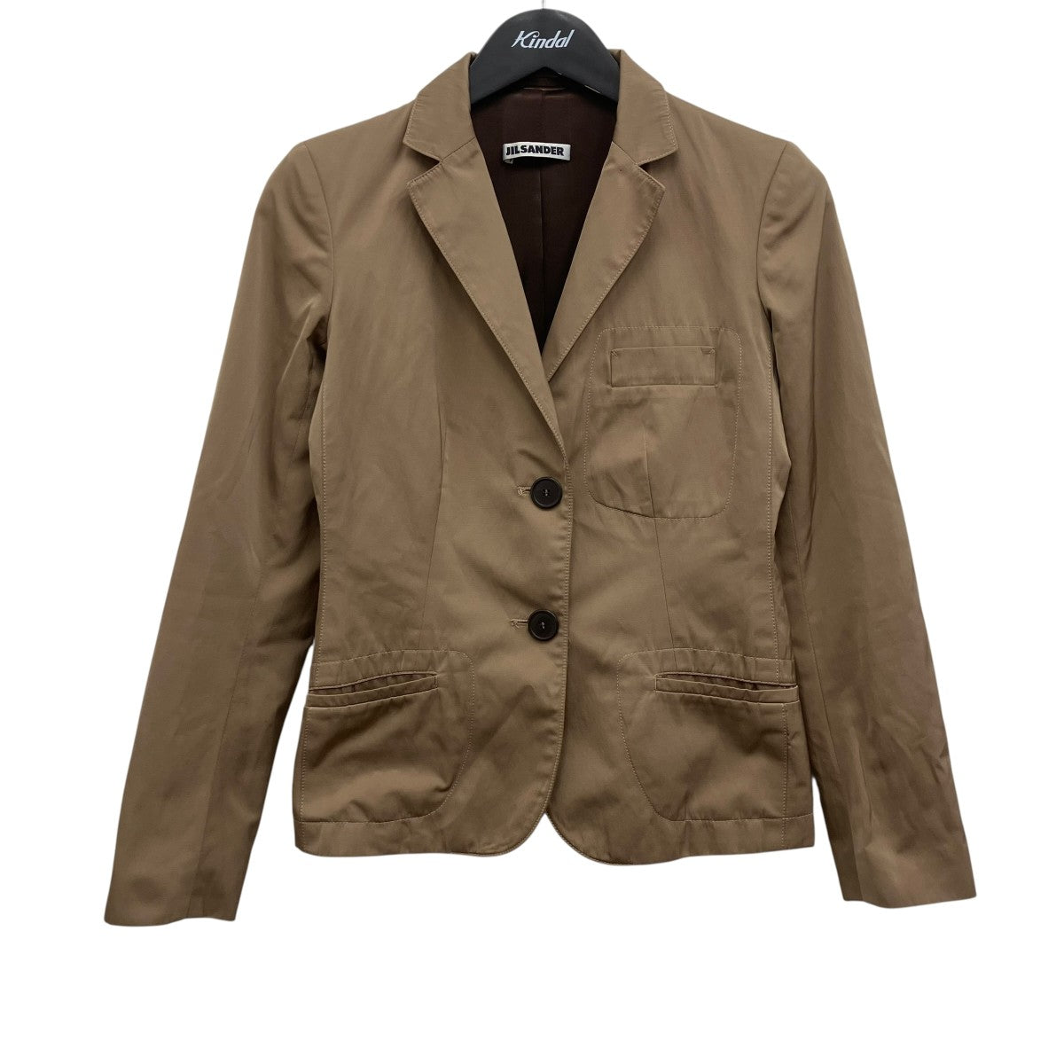 ジルサンダー レザー テーラードジャケット ベージュ ヴィンテージ加工 38 JIL SANDER(ジルサンダー) テーラードジャケット ブラウン サイズ 34