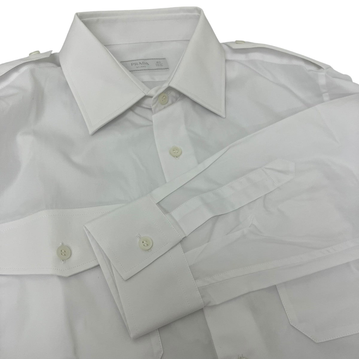 PRADA エポレットシャツ 古着・中古-4枚目のアイテム画像