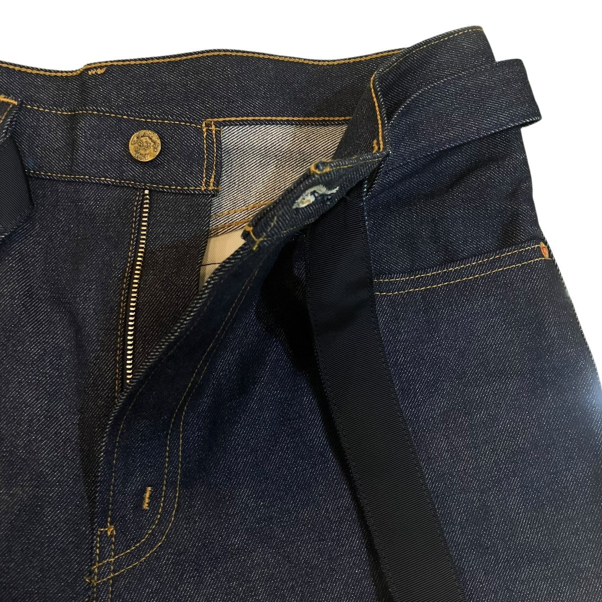 sacai×LEVI’S ベルテッドワイドデニム 古着・中古-3枚目のアイテム画像
