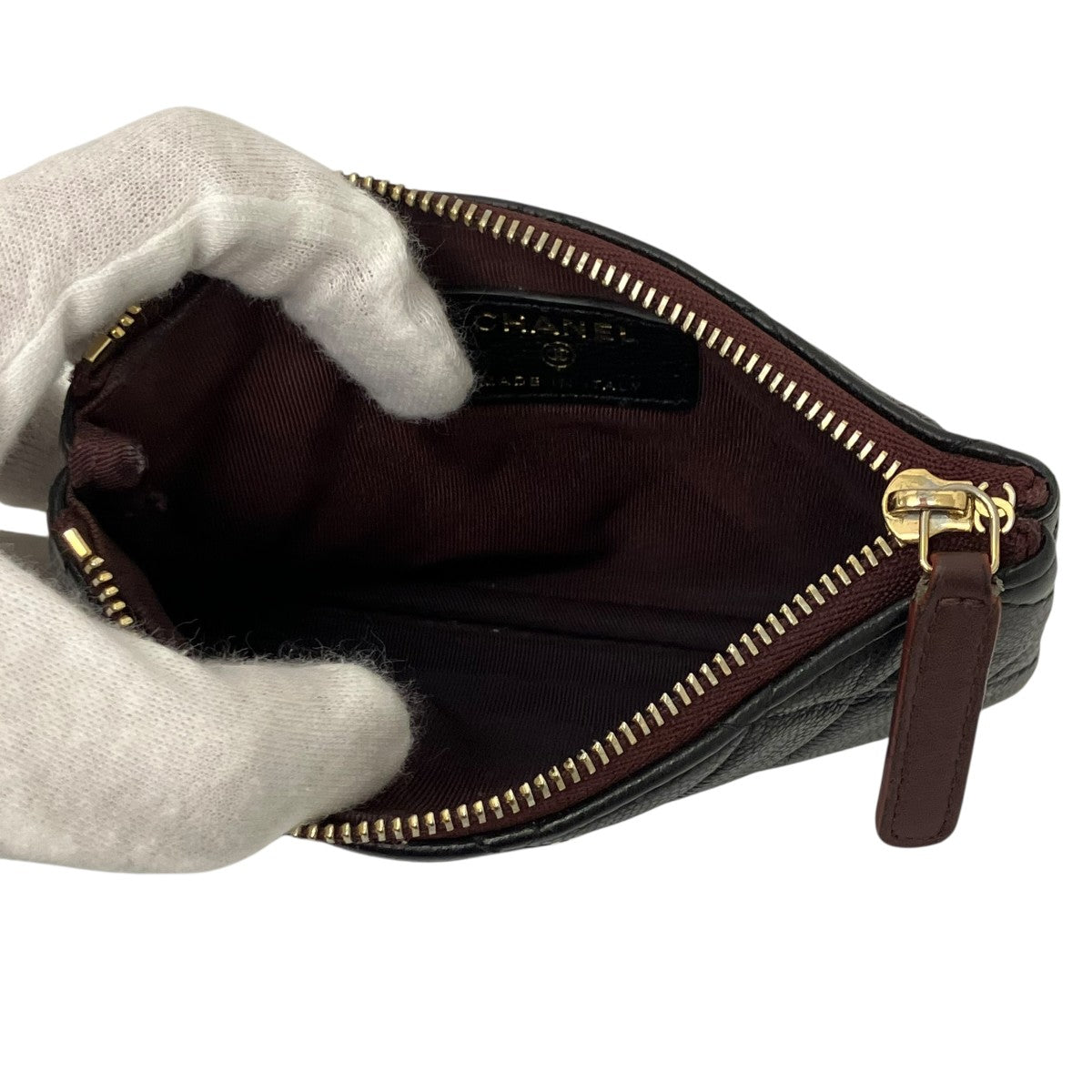 CHANEL キャビアスキン ジップポーチ 古着・中古-6枚目のアイテム画像