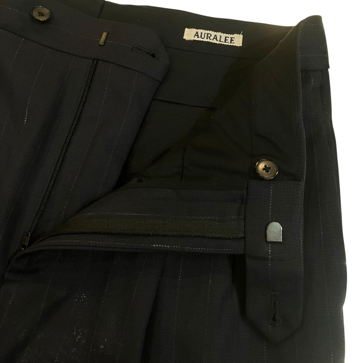 AURALEE HARD TWIST WOOL STRIPE SLACKS ストライプスラックス 古着・中古-3枚目のアイテム画像