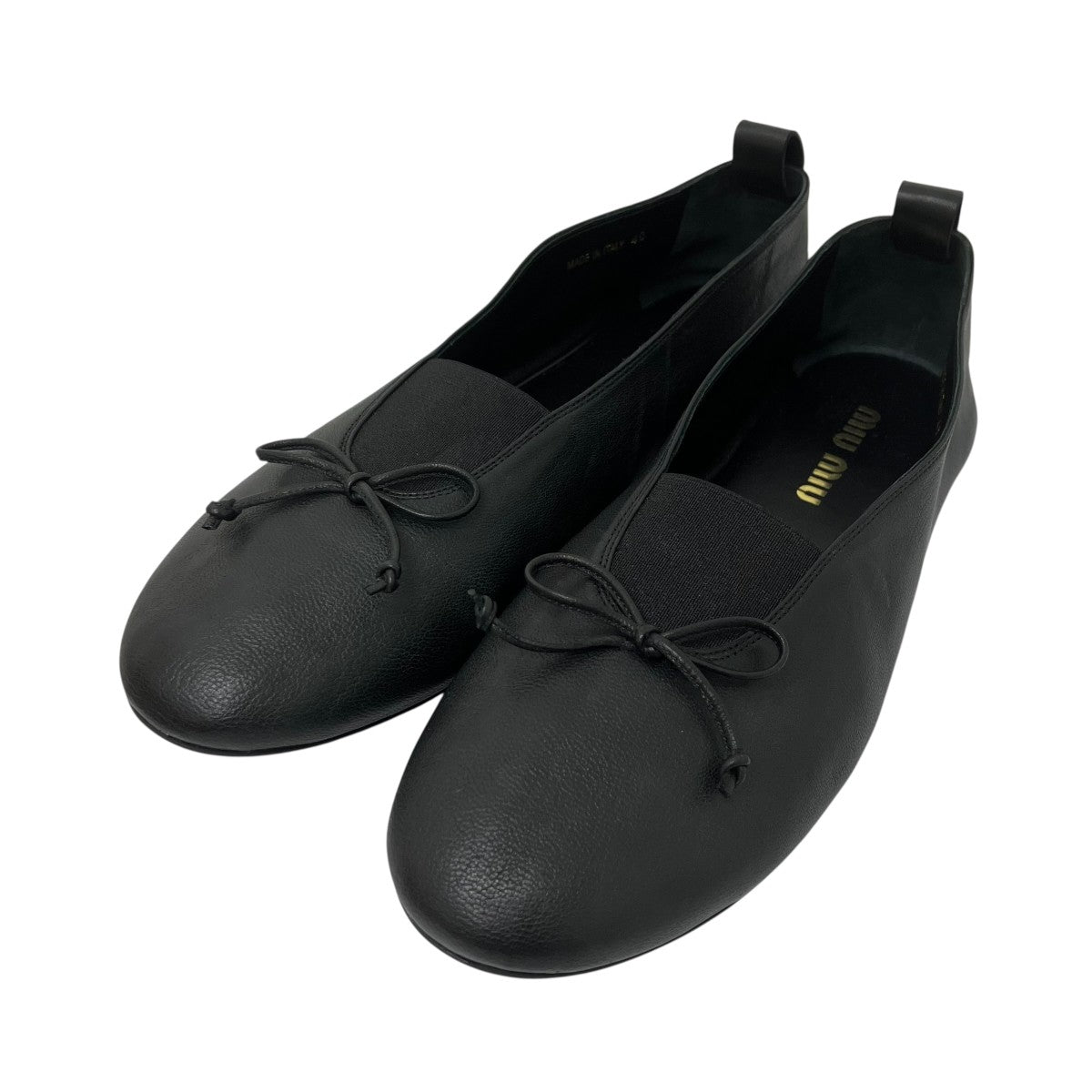 MIU MIU エランナッパレザーバレリーナシューズ 古着・中古-1枚目のアイテム画像
