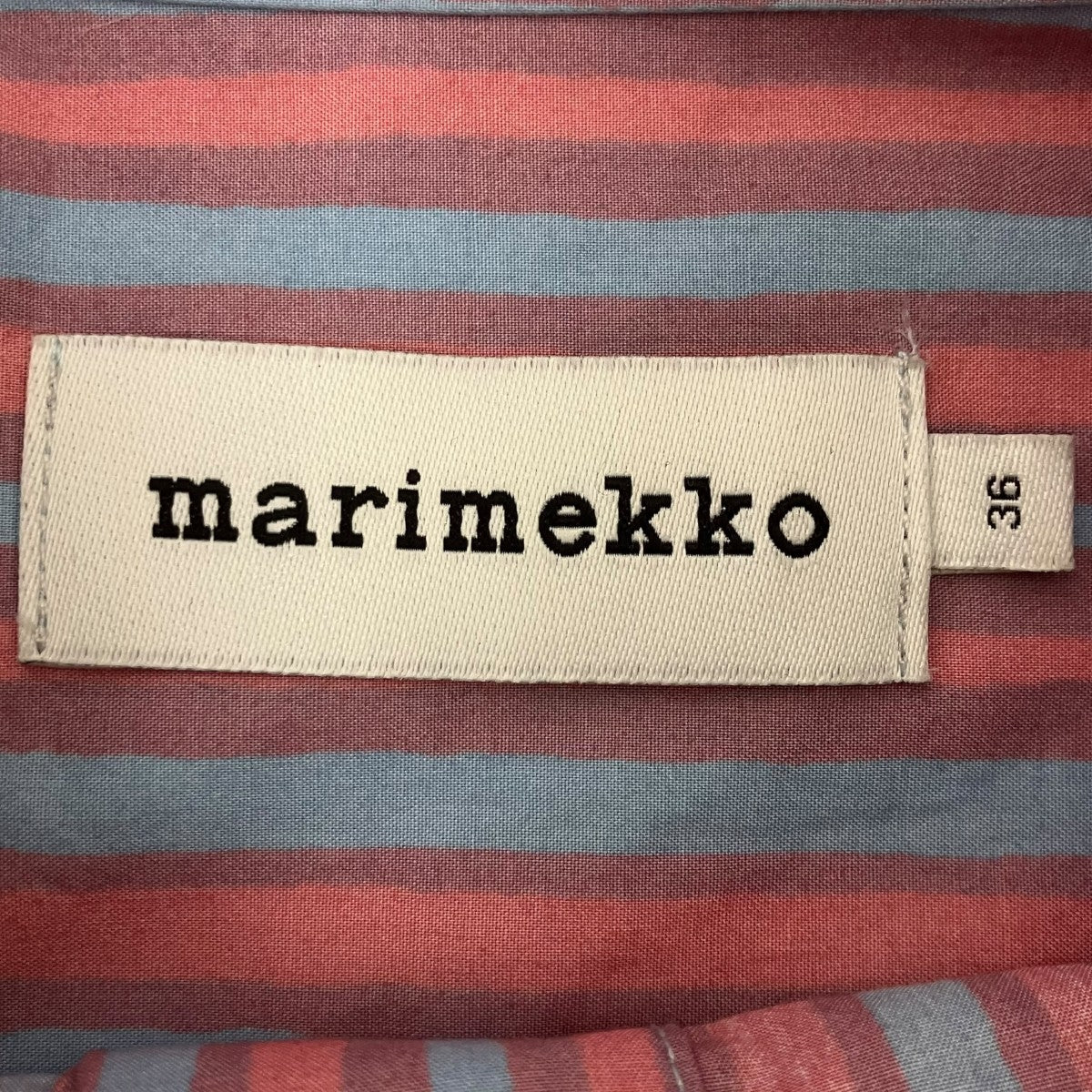 marimekko RUOSTE PICCOLO ストライプシャツワンピース 古着・中古-5枚目のアイテム画像