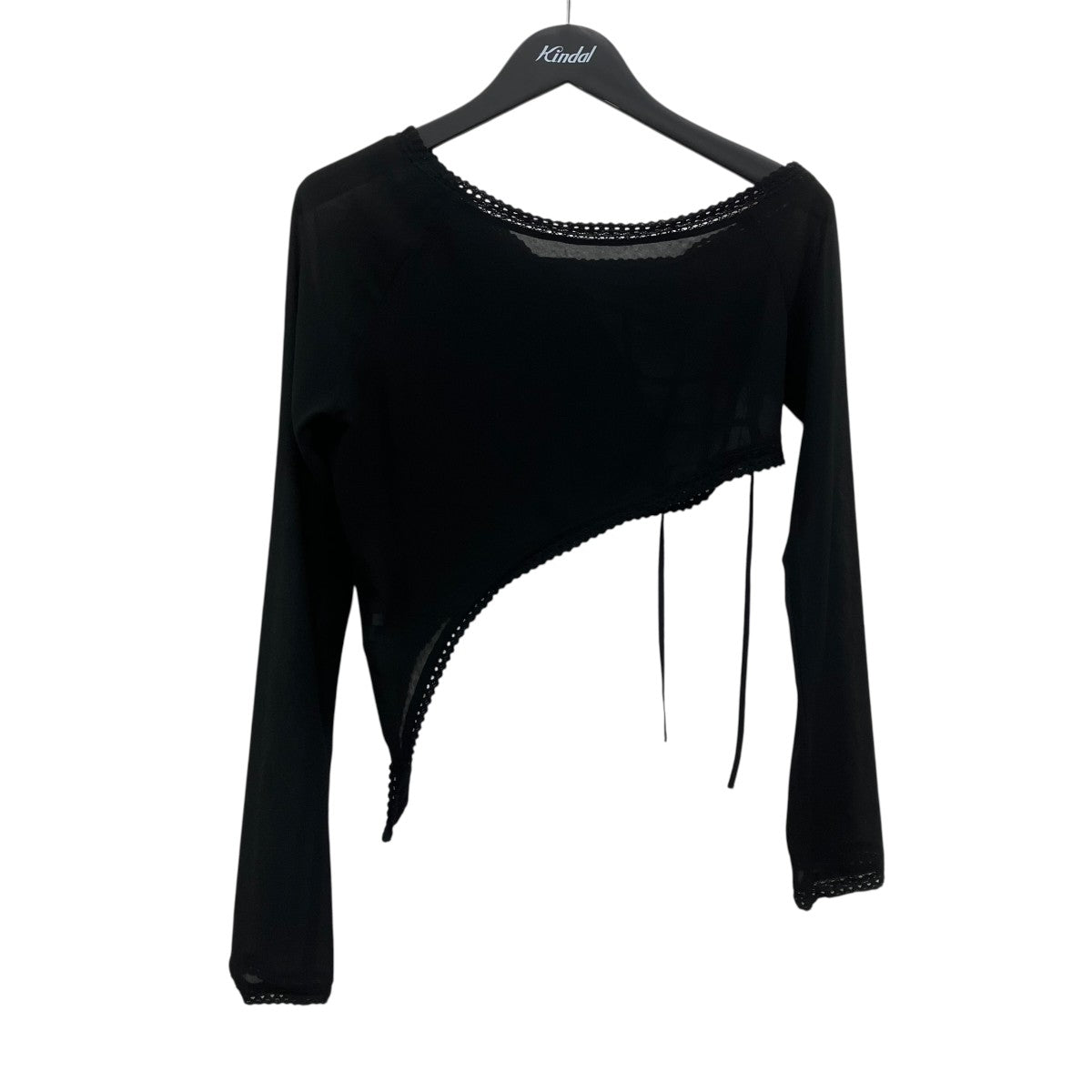 THEREDTHREAD S lace up curve tops シアーカットソー 古着・中古-1枚目のアイテム画像