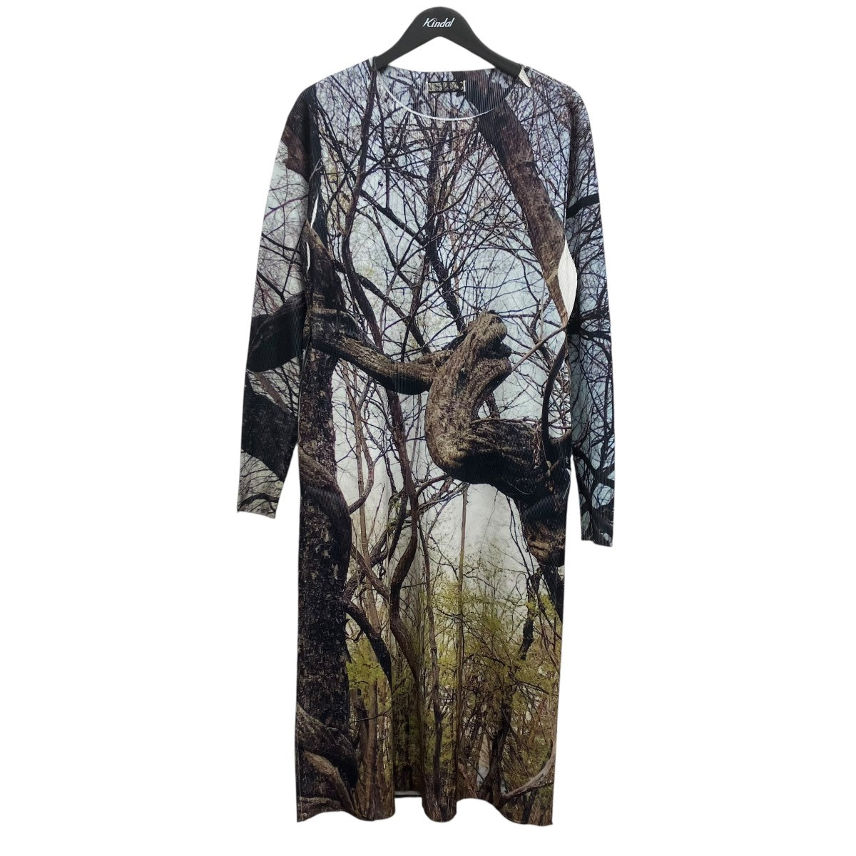 NON TOKYO RIB LONG SLEEVE ONE-PIECE リアルツリープリントワンピース 古着・中古-1枚目のアイテム画像