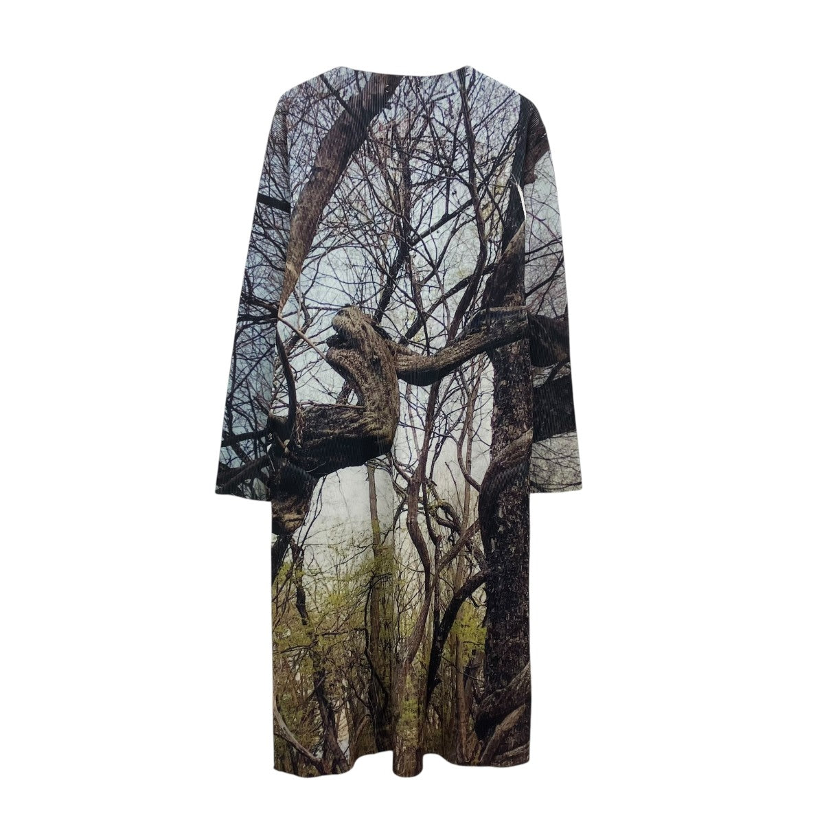 NON TOKYO RIB LONG SLEEVE ONE-PIECE リアルツリープリントワンピース 古着・中古-2枚目のアイテム画像