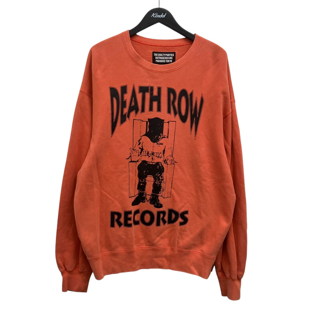 WACKO MARIA×DEATH ROW RECORDS GARMENT DYED SWEAT SHIRTプリントスウェット 古着・中古-1枚目のアイテム画像