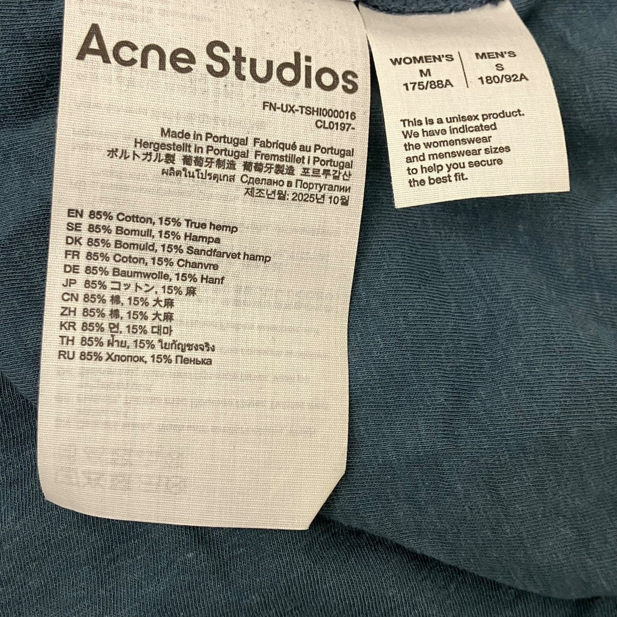 ACNE STUDIOS ビンテージ加工ロングスリーブカットソー 古着・中古-5枚目のアイテム画像