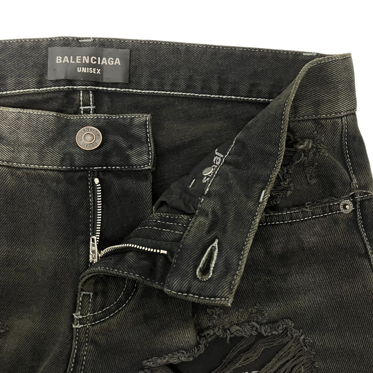 BALENCIAGA ローライズダメージデニムパンツ 古着・中古-3枚目のアイテム画像