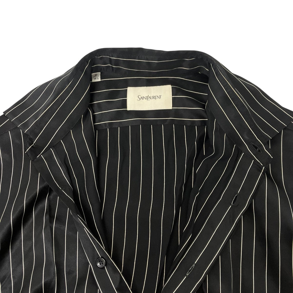 Saint Laurent Paris シルクストライプシャツ 古着・中古-4枚目のアイテム画像