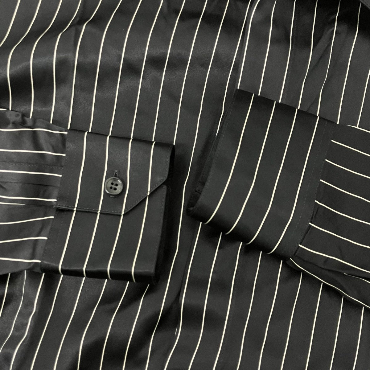 Saint Laurent Paris シルクストライプシャツ 古着・中古-5枚目のアイテム画像