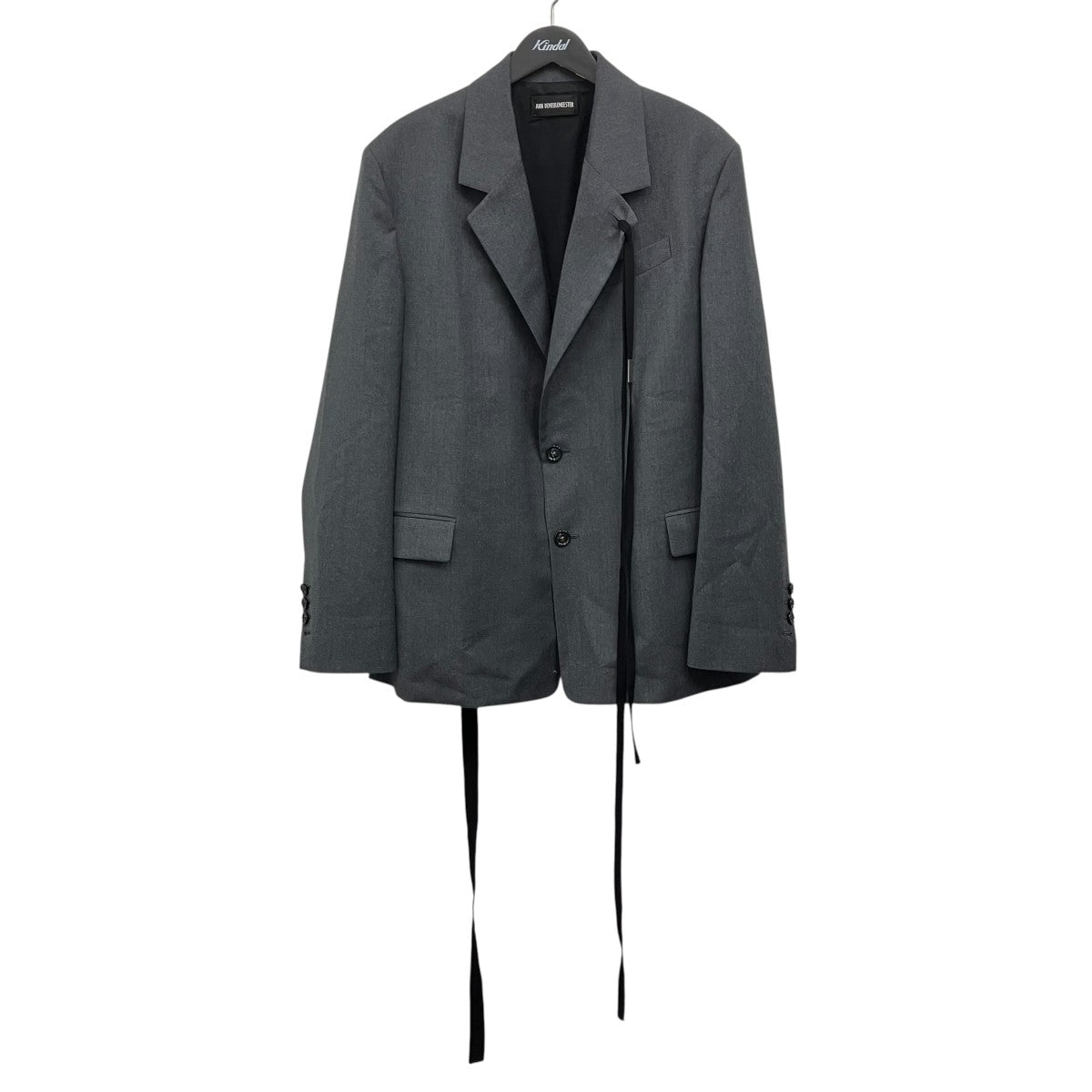 ANN DEMEULEMEESTER Rasmus comfort tailored jacket ストライプドッキングテーラードジャケット 古着・中古-1枚目のアイテム画像