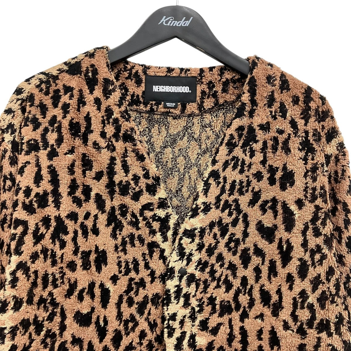 TERRY CLOTH CARDIGAN LS パイルレオパードカーディガン