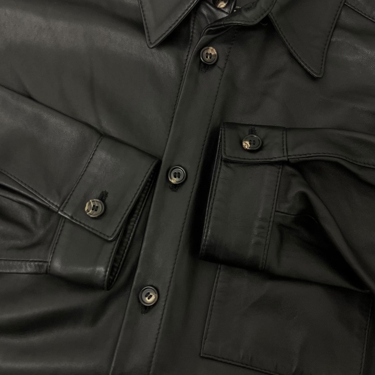 MARNI ラムレザーレギュラーカラーシャツ 古着・中古-5枚目のアイテム画像