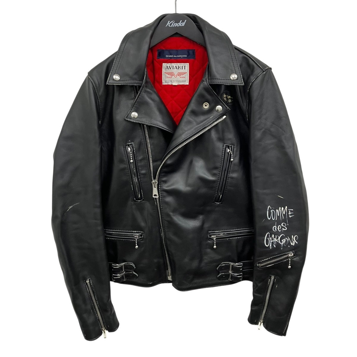 Lewis Leathers×COMME des GARCONS 青山限定 LIGHTNING FOREVER バックペィントライダースジャケット 古着・中古-3枚目のアイテム画像
